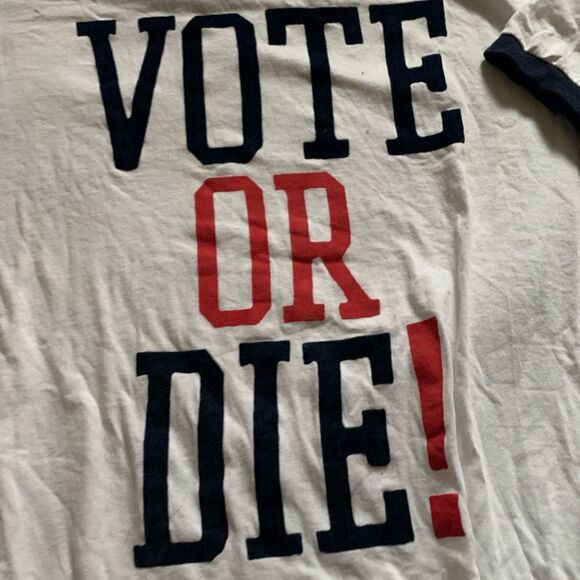 Vintage SEAN JEAN VOTE OR DIE RINGER T SHIRT SZ xl SUPREME KITH PALACE ELECTION - Picture 4 of 6